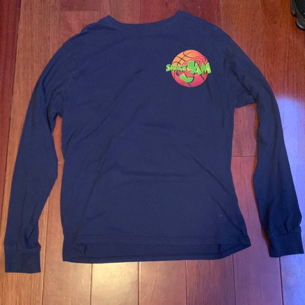 Vintage Navy Blue Space Jam Long Sleeve Tee